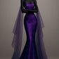 Girlhomeshops - Robe de soirée sirène longue en satin bleu/violet scintillant gh5000