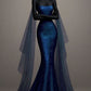 Girlhomeshops - Robe de soirée sirène longue en satin bleu/violet scintillant gh5000