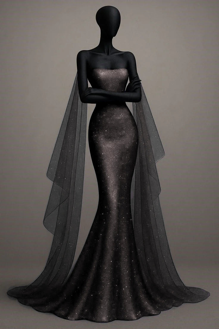 Girlhomeshops - Robe de soirée sirène longue en satin bleu/violet scintillant gh5000