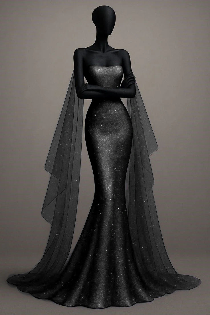 Girlhomeshops - Robe de soirée sirène longue en satin bleu/violet scintillant gh5000