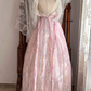 Light Pink Floral Vintage Long Gown, Off Shoulder Lace A-Line Party Dress gh9314