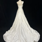 One Shoulder Vintage Bridal Gown Sweetheart Neck Beaded 3D Floral A Line Wedding Dress with Train gh9547