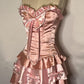 Pink Sweet Bow Short Satin Homecoming Dress Birthday Dress gh4626