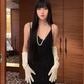 Black Spaghetti Strap Sexy Fitted Waist Slim Prom Gown, Evening Party Dress gh8391
