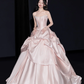 Light Pink Strapless Waist-Cinched Full Skirt Evening Dress, Fairy Gown, Romantic Gown gh7374