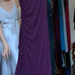 Purple Spaghetti Straps Evening Gown Cowl Neck Ruched Waist Ruffled Chiffon Long Formal Prom Dress gh9730