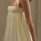 Girlhomeshops - Robe de soirée courte en mousseline de soie jaune, tenue d'anniversaire, gh5288