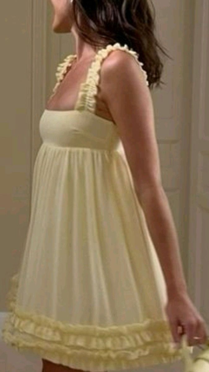 Girlhomeshops - Robe de soirée courte en mousseline de soie jaune, tenue d'anniversaire, gh5288