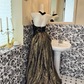 Gilded Gold Strapless Waist-Cinched Luxurious Vintage Romantic Gown gh7554