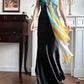Black‑Satin Halter‑V‑Neck Ombre‑Chiffon Butterfly‑Beaded‑Applique Mermaid Floor‑Length Vintage Evening Prom Gown gh8796