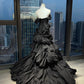 Black Stylish Pleated Long Evening Gown/Prom Dress gh7085