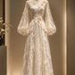 ✨Girlhomeshops-Ivory Lace 3D Flower Qipao Cheongsam Wedding Gown gh10376