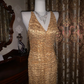 Gold Sequin Spaghetti Strap Fitted Waist Slim Sexy Prom Gown, Evening Dress, Graduation Prom Dress gh7262