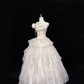 Blush Pink Satin Strapless Cinched Waist Multi-Layer Voluminous Skirt Long Romantic Dress, Wedding Gown gh7855