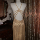 Gold Sequin Spaghetti Strap Fitted Waist Slim Sexy Prom Gown, Evening Dress, Graduation Prom Dress gh7262