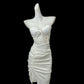 White Beaded Short Satin Homecoming Dress Prom Dress Evening Dress Party Dress gh4831