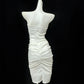White Beaded Short Satin Homecoming Dress Prom Dress Evening Dress Party Dress gh4831