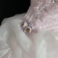 Blush Pink Strapless Long Romantic Gown with Fitted Waist and Voluminous Princess Skirt, Wedding Dress & Bridal Gown gh8293
