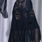 ✨Girlhomeshops-Spaghetti Straps Beaded Midi Prom Dress, Black Irregular Chiffon Evening Gown with Shawl gh9927