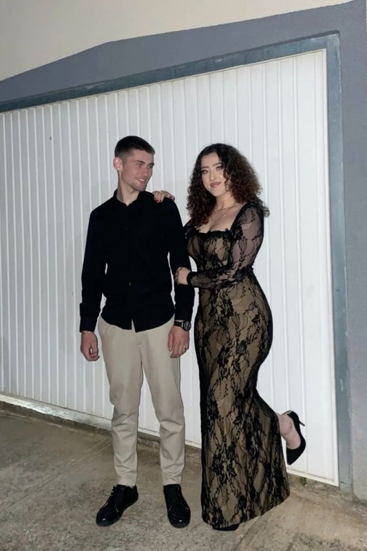 girlhomeshops-🖤Robe longue en dentelle noire gh6260