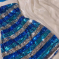 Sexy Vintage Blue Halter Prom & Evening Party Dress, Striped Sequin, Fitted Waist Slim Silhouette gh8533