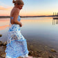 Blue Elegant Floral Delicate Lace Long Ball Gown Birthday/Garden Party Dress Evening Dress Prom Dress Holiday Date Night Dress gh4109