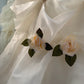 Robe de soirée élégante et exquise en tulle, longueur au sol, à volants, motif floral, ivoire, gh4133
