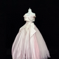 Blush Pink Satin Off-the-Shoulder Cinched Waist Bubble Voluminous Skirt Long Romantic Dress, Wedding Gown gh7894