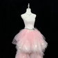 Blush Pink Spaghetti Strap Sexy Cinched Waist Short Bodice Floor Sweeping Skirt Romantic Dress, Wedding Gown gh7943