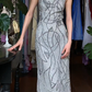 Light Silver Gray Vintage Prom Dress Spaghetti Straps Square Neck Abstract Beaded Mermaid Long Evening Gown gh9614
