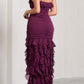 Purple Elegant Sexy Spaghetti Strap Ankle Length Chiffon Ruffle prom Evening Dress Party Dress gh3320