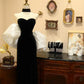 Black and red/Black and White gorgeous retro fashion elegant long slim velvet ball gown evening dress party dress prom dress gh3651