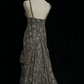 ✨Girlhomeshops-Coffee Spaghetti Strap Beaded Mermaid Gown Floral Sheer Mesh Overlay gh10151