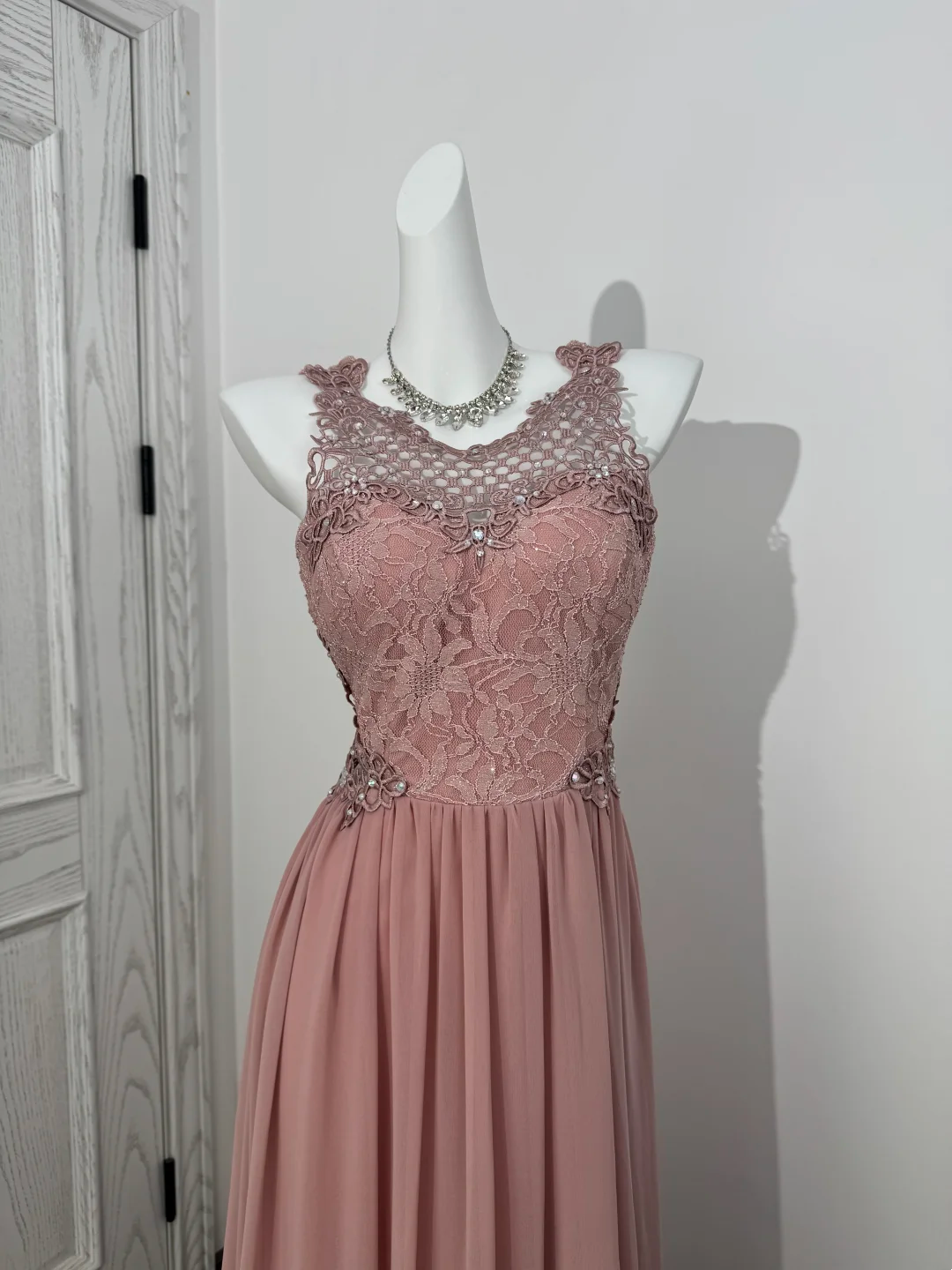 Light Pink Cutout Spaghetti Strap Waist-Cinched Bodycon Long Prom & Evening Gown gh7221