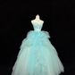 Light Lake Blue Spaghetti Straps Cinched Waist Voluminous Princess Skirt Romantic Dress, Wedding Gown gh7858