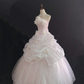 White Spaghetti Strap Romantic Gown, Cinched Waist, Voluminous Princess Skirt, Wedding Dress & Bridal Gown gh8204