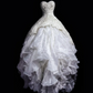 White Strapless Fitted Waist Voluminous Skirt Prom Gown, Evening Gown & Wedding Bridal Gown gh7341