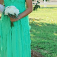 ✨Girlhomeshops-Simple A-line halter-neck evening dress, long, green, party dress gh10165