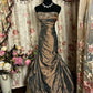Brown vintage elegant fashion exquisite beaded long floor length satin ball gown, evening gown, party dress gh3926