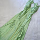 Green V-neck exquisite embroidery long satin ball gown evening dress gh2939
