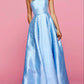 Blau mode elegante exquisite perle perlen lange satin ballkleid abendkleid gh3308