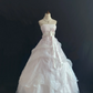 Blush Pink Strapless Romantic Gown with Cinched Waist and Voluminous Princess Skirt, Wedding Dress & Bridal Gown gh8205