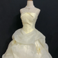 Pale Yellow Spaghetti Strap Romantic Wedding Dress, Cinched Waist, Voluminous Princess Skirt gh8296