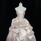 Blush Pink Luxury Satin Strapless, Cinched Waist, Voluminous Skirt, Girly Romantic Dress, Wedding Gown gh8031