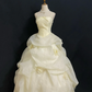 Pale Yellow Spaghetti Strap Romantic Wedding Dress, Cinched Waist, Voluminous Princess Skirt gh8296