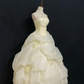 Pale Yellow Spaghetti Strap Romantic Wedding Dress, Cinched Waist, Voluminous Princess Skirt gh8296
