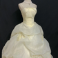 Pale Yellow Spaghetti Strap Romantic Wedding Dress, Cinched Waist, Voluminous Princess Skirt gh8296