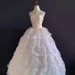 Blush pink strapless romantic gown with fitted waist and voluminous princess skirt, wedding dress and bridal gown gh8250