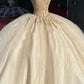 Champagne Color Gorgeous Shiny Exquisite Beaded Long Ball Gown Evening Dress gh3365