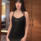 Black Vintage Beaded Spaghetti Strap Luxury Prom & Evening Party Dress gh8396